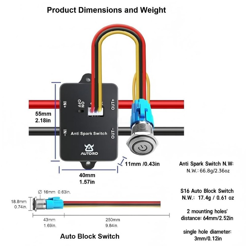 AS100 Anti Spark Power Switch 100A 84V DC for ESC
