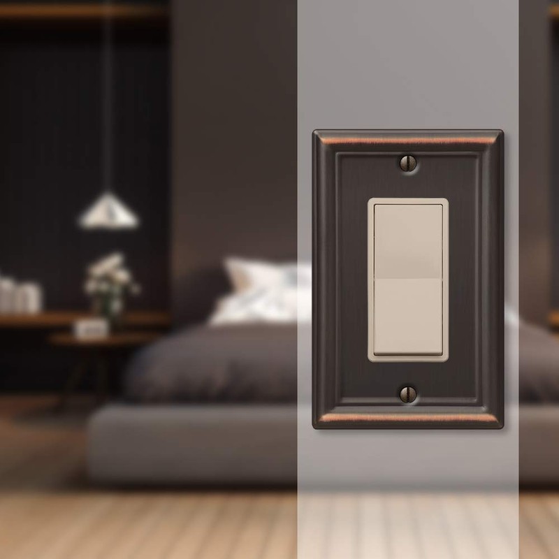 Amerelle 149RDB Chelsea Wallplate, 1 Rocker, Steel, Aged Bronze, 1-Pack