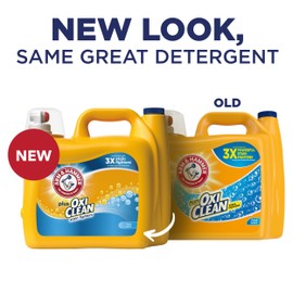ARM & HAMMER Plus OxiClean Stain Fighters Liquid Laundry Detergent, Fresh Scent, 166.5 fl oz, 128 Loads