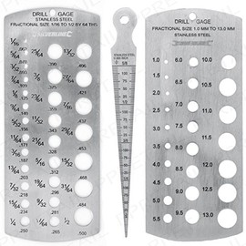 EETools METRIC & IMPERIAL DRILL BIT & TAPERED BORE GAUGE SET Stainless Steel