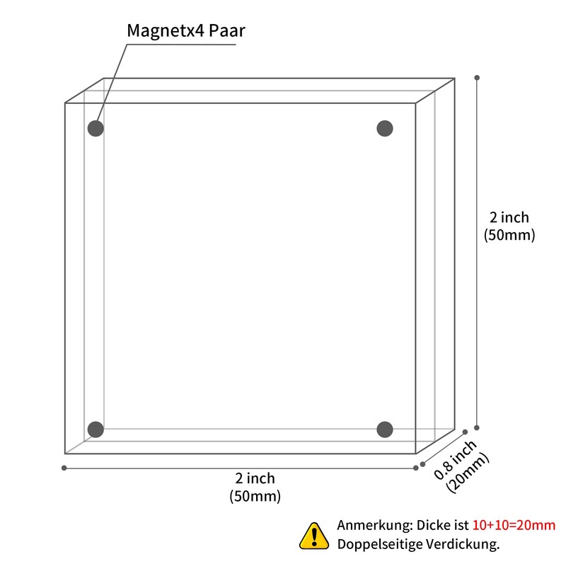 Sezanrpt Acrylic Mini Frame 5 x 5 cm, Pack of