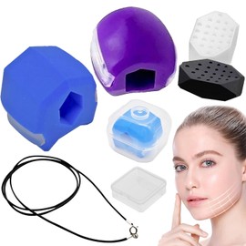 CLEYCYE Jaw Exerciser Trainer,4 Pack with 3 Strengths for Neck Face - Jawline Gum Exerciser Chew Shaper,Facial Double Chin Exercises,Jawliner Toner Exerciser for Men Women