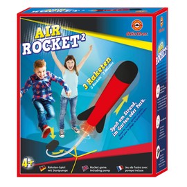 Günther Flugspiele 1556 Rocket Game Air Rocket², Approx. 23 cm Large Rockets, Throwing Game with 3 Foam Rockets and Launch Pump, Rocket Toy for Children from 4 Years, Up to 20 m Range