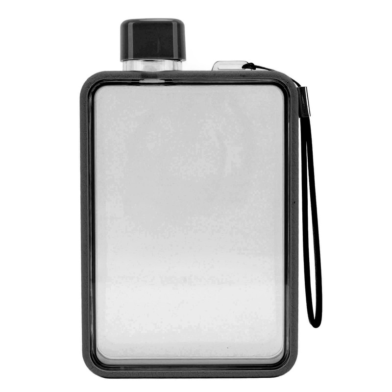 Flat Water Bottle Plastic Leakage Proof Transparent Square Portable A5