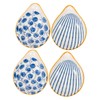 KICHOUSE 4pcs Seasoning Plate Set Ceramic Sauce Dishes Spoon Rests