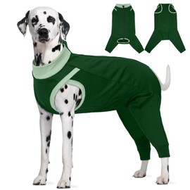 LeLePet Dog Post Surgery Suit with Legs, Surgical Body Suit for Dogs, Dog Hind Leg Recovery Suits for Large Dogs, Pet Surgical Recovery Suits to Prevent Licking, Dark Green 3XL
