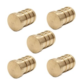 (Pack of 5) EFIELD Pex Barb 1/2" Plug End Cap Pipe Crimp Brass Fitting, ASTM F1807,(PEX1807092-5PCS)
