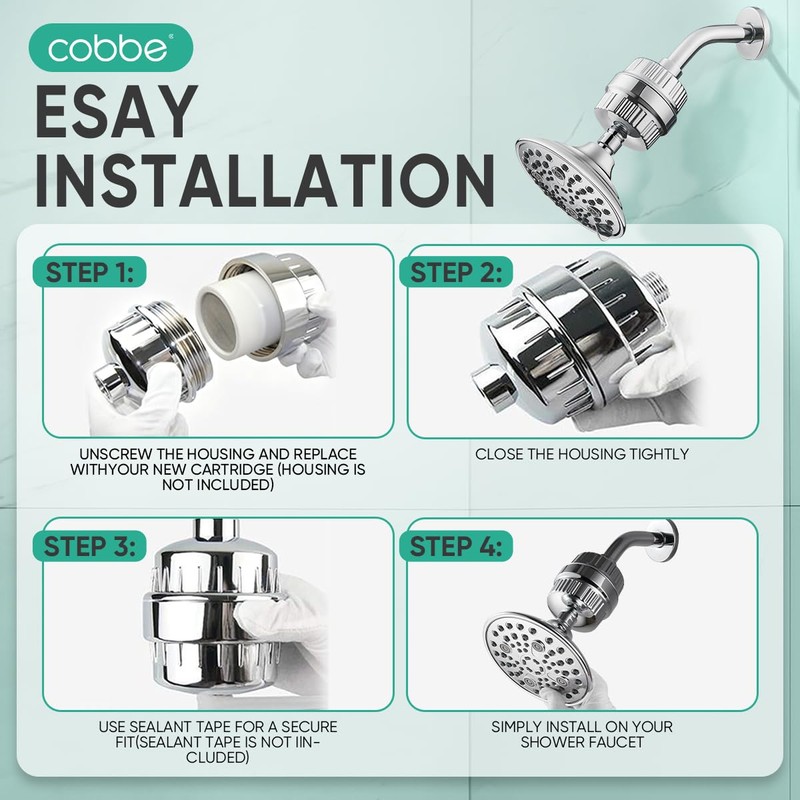 Cobbe HD HEAVY DUTY High Output Shower Filter 2 Pack