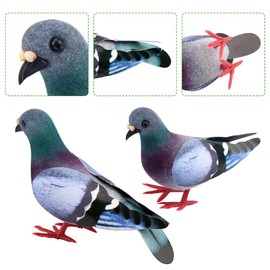Artificial Simulated Foam Birds, Simulation Foam Pigeon Model, Mini Home Decoration Garden Ornaments for Wedding Miniature Imitation Animal Fake Pigeon(light grey 2pcs)