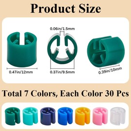 GORGECRAFT Pack of 210 7 Colours Clothes Blank Clothes Hanger Markings Size Markings for Plastic Hangers Assortment Set for 9.5 mm Rods for Clothes Racks Number Labels Accessories