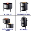 Realcook Vertical 17 Inch Steel Charcoal Smoker, Heavy Duty Round