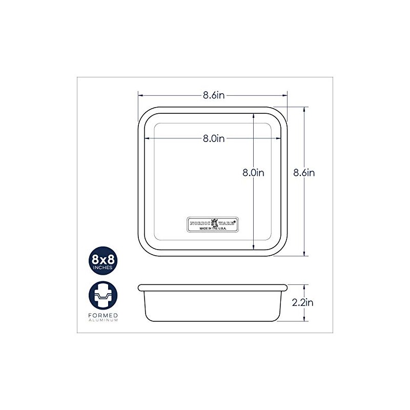 Nordic Ware 47500 Molde para Pan Cuadrado, Aluminio, 20 cm/8