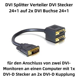 Bolwins R12CS DVI Splitter Cable - 1x DVI-D Male to 2x DVI-D Female Adapter, Dual Monitor Support for DVI-D Port, Ideal for Two Monitor Configuration (Please note the Notes)