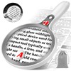 Large Magnifying Glass with Lights,10X 25X 45X Handheld Lighted Magnifier,