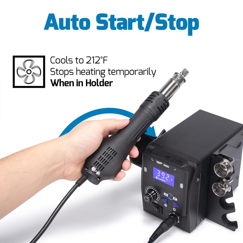 WEP 959D Hot Air SMD Soldering Rework Station with Quick-Change