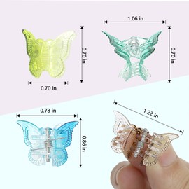 YISSION 60Pcs Mini Butterfly Hair Clips for Girls Small Hair Clips Cute Butterfly Hair Claw Clips Toddler Baby Kids Hair Clips with Box Package 90s Y2K Hair Accessories for Girls Women Gradient Colors
