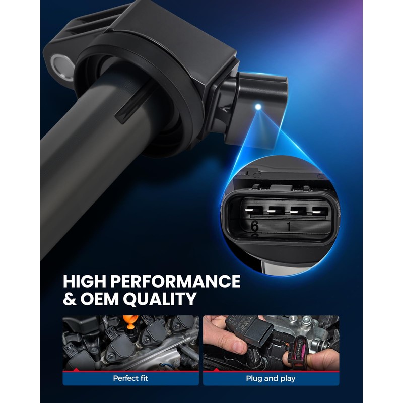 KAX OEM Performance Set of 6 Ignition Coil Pack &