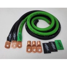SKY HIGH CAR AUDIO 1/0 OFC BIG 3 KIT GREEN/BLACK