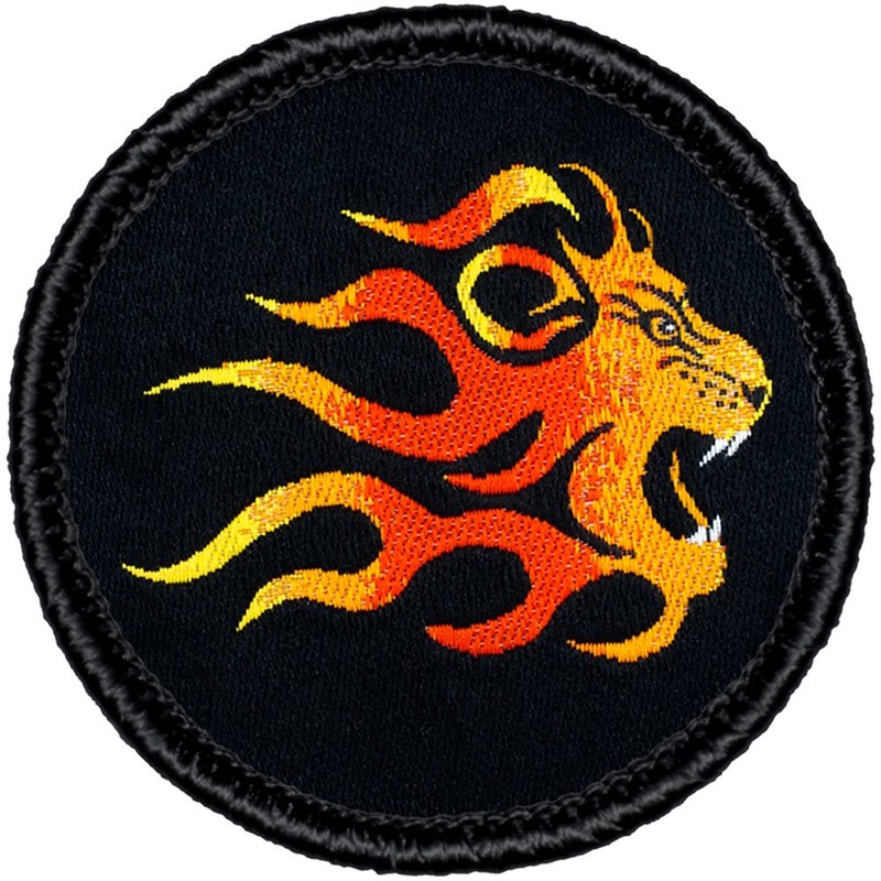 Fire Lion Patrol Patch - 2" Diameter Round Woven Patch
