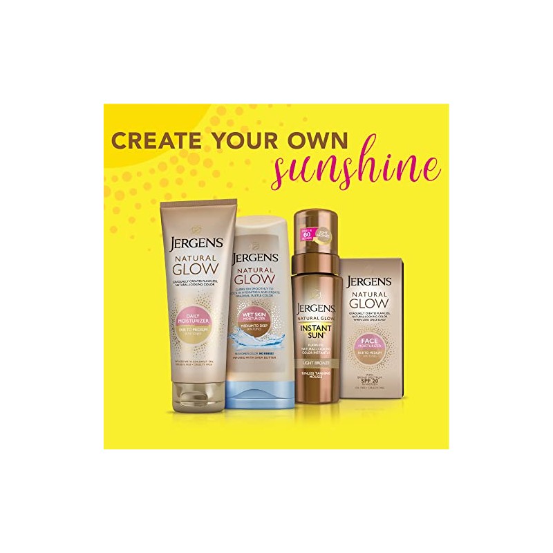 Jergens Natural Glow Self Tanner Face Moisturizer, Fair to Medium