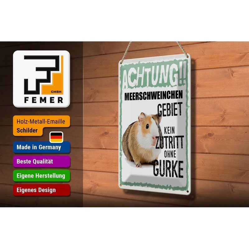 FEMER Tin Sign with German Text 20 x 30 cm