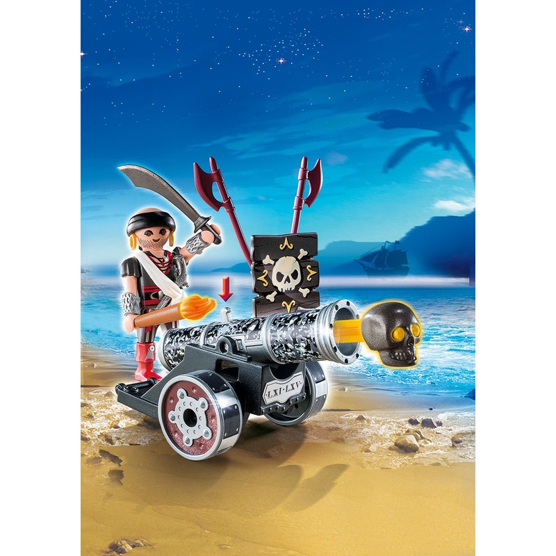 PLAYMOBIL 6165 Schwarze AppKanone mit Seeräuber