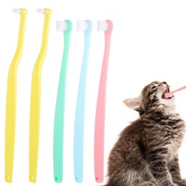 5 Pack Dog Toothbrush for Small Breeds Mini Head Pet Toothbrush Cat Tooth Brush Extra Soft Bristles Deep Clean Kit for Puppy, Kitten, Small Dog & Cat, Independent Packaging Portable Travel Friendly