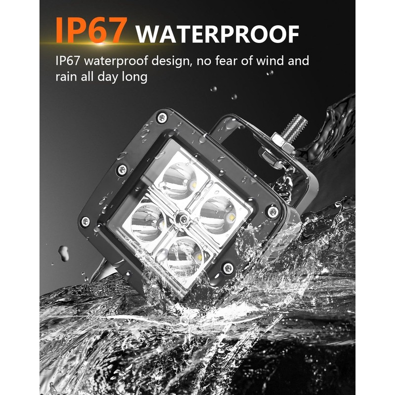 ADTOPI 3 Inch LED Spot Pod Lights and Hidden Front