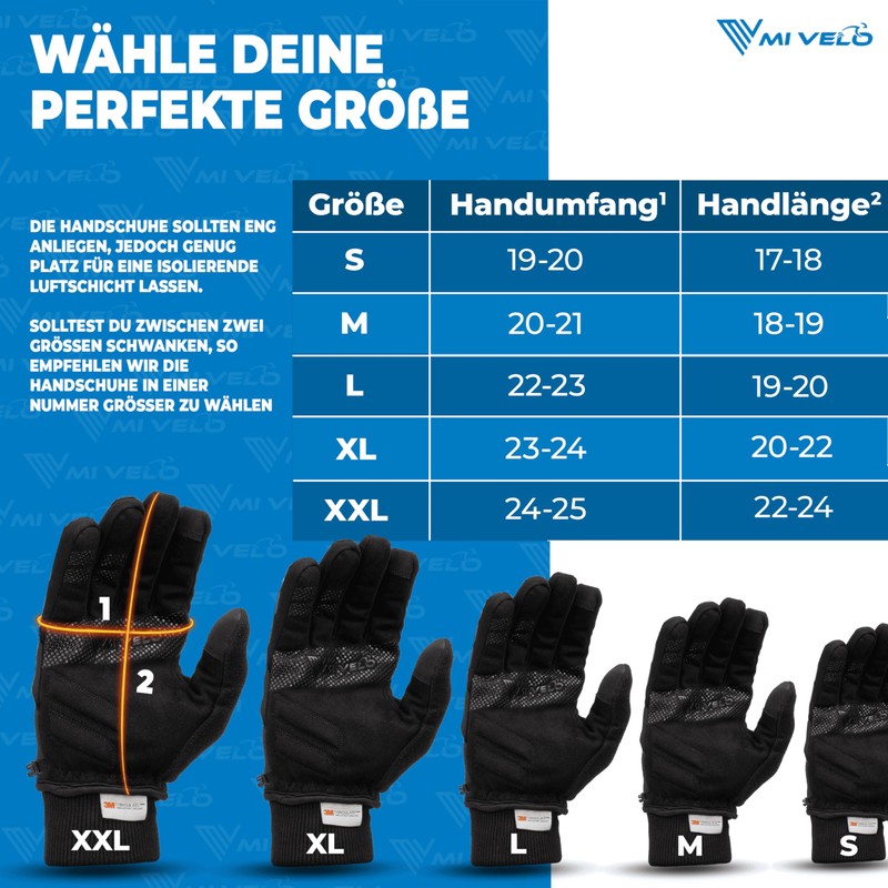 MIVELO Cycling Gloves with Thermal Fleece, Waterproof & Windproof Gloves,