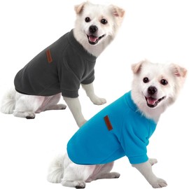HuaLiSiJi Pet Warm Jumper Chihuahua Fleece Dog Fleece Jumpers Dog Hoodies, Elasticity Softness Comfort and Warmth Easy to Take On and Off, Colour Vibrant (XXXL, Gray+Blue)