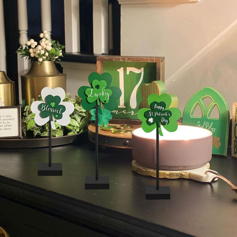 Happy St. Patrick's Day Blessed Lucky Irish Wood Sign Decor