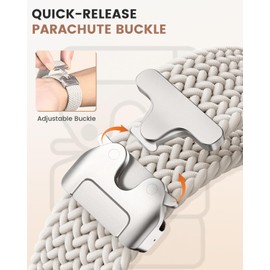 18mm Braided Nylon Band Compatible With Garmin Venu 3S 41mm/Vivoactive 4S/Venu 2S/Vivomove 3S for Women Men, Quick Release Stretchy Strap for Forerunner 255S/Forerunner 265S (Light Mint)