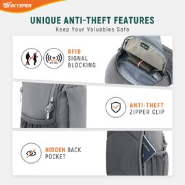 SKYSPER Shoulder Bag Chest Bag Crossbody Sling Bag Anti-Theft Shoulder Bag for Men & Women, gray