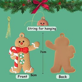 Baiinjiene 12pcs Gingerbread Man Ornaments for Christmas Tree, Assorted Plastic Gingerbread Figurines Ornaments, Christmas Tree Hanging Decorations (12 Gingerbread Man)