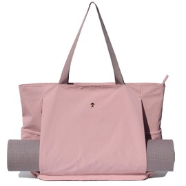 ESVAN Yoga Mat Bag Yoga Tote Carrier Shoulder Bag Carryall Tote for Office,Yoga,Pilates,Travel,Beach and Gym (Aa purple pink)