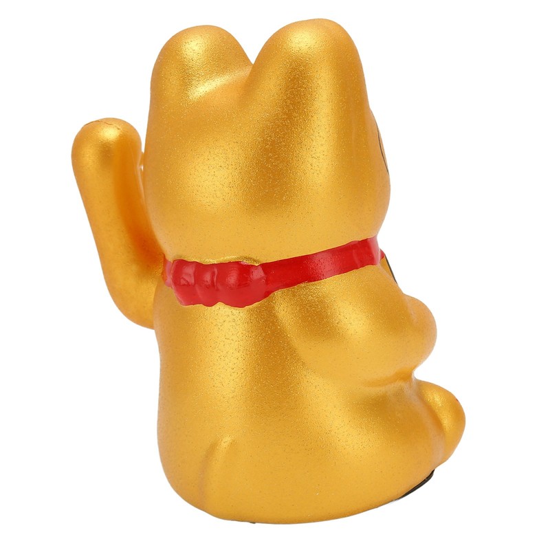 Golden Battery Powered Fortune Cat Waving Hand Good Luck Colorfast