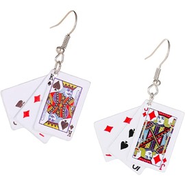 Durable Design Cute Earrings Weird Earrings Funny Playing Cards Earrings Funny Weird Dangle Earrings for Girls Women Christmas Birthday Gift Cute Drop Dangle Earrings for Women girl