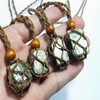 AIMALL Empty Stone Holder Necklace Crystal Quartz Gemstone Cage Rope