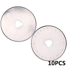 Hicello Rotary Cutter Replacement Blades, 1.8 inches (45 mm) Diameter, Round Blades, Set of 10, Suitable for Circular Cutters, such as Blade, Orfa, Clover, Sharp Sharp Cutting Tool, Dough Cutter, Sewing Tool, For Crafts, Cutter Replacement Blade, Cutting Craft Tools
