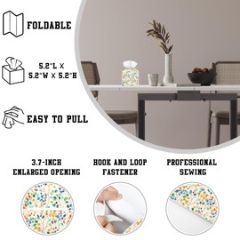 OHEGBXE Tissue Box Holder Colorful Leaves Spots on Branches Square Leather Tissue Box Cover Modern Cube Facial Paper Cover Case for Bathroom Vanity Countertop Night Stands Tabletop