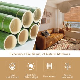 Bamboo Shades for Windows & Bamboo Blinds for Outdoor Patio,Custom Size, Privacy Protection, Easy Installation, Durable & Stylish Blinds for Living Room, Bedroom, Balcony