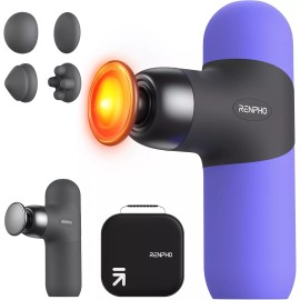 RENPHO Massage Gun with Heat Deep Tissue Percussion Massager &Cover Gift for Mom - Purple