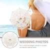 WRITWAA Elegant Wedding Decorative Umbrella, Lace Parasol with Embroidery, Cotton