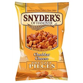 Snyders of Hanover Cheddar Cheese Pretzel Pieces, 8 Ounce -- 6 per case.
