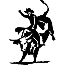 Ranger Products Bull Rider Vinyl Decal Car Window Wall Laptop Sticker, Die Cut Vinyl Decal for Windows, Cars, Trucks, Tool Boxes, laptops, MacBook - virtually Any Hard, Smooth Surface
