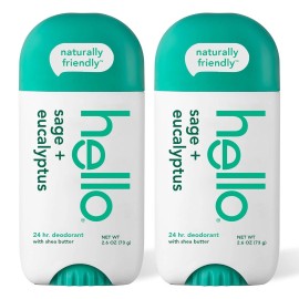 hello White Sage + Eucalyptus Deodorant With Shea Butter for Women + Men,...