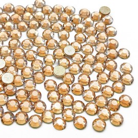 1440PCS SS16 Flatback Crystal Rhinestones, Glass Rhinestones Gems for Bedazzling Nails Art, Makeup, Need Glue Fix, Gold Champagne (3.8-4.0mm)