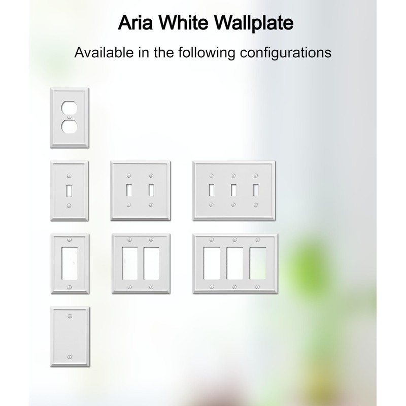 OKAWYC Triple Toggle Light Switch Cover Aria Metal Wall Plate,