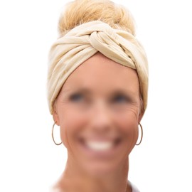 Papierdrachen Muslin Hair Band for Women for Self-Tying - Knot Band | Headband | Hair Accessories | Headband for Autumn and Summer - Beige - for Women