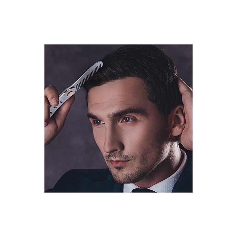 AhfuLife Peine de metal de acero inoxidable para cabello y